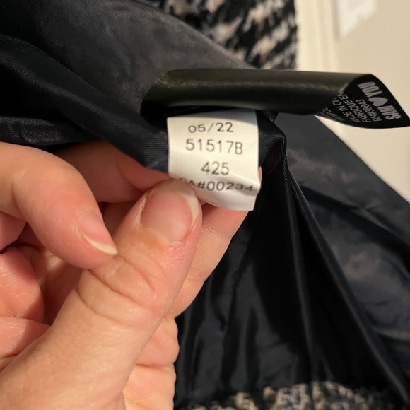 Sam Eldemen black and white Plaid Pea Coat Womens Size XL - Picture 7 of 7